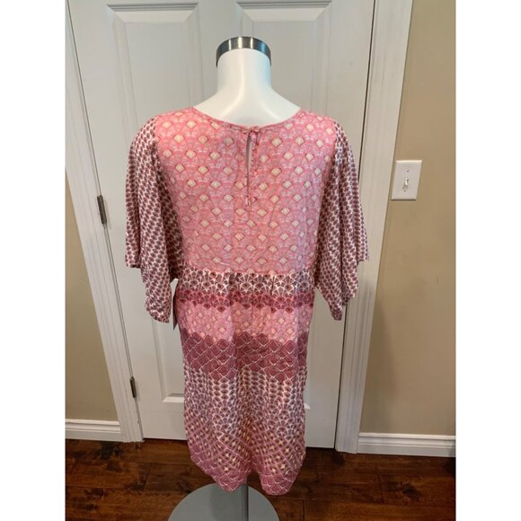 Prana Pink Patterned Shift Dress W/Short Sleeves, Size Small - Picture 6 of 8